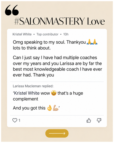 Member post: I just wish I had multiple coaches over my years, and you Larissa are by far the best