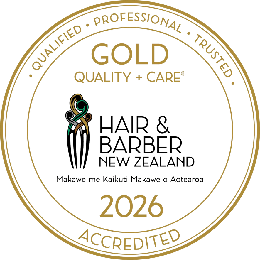 Gold award badge: Hair and Barber New Zealand 2026